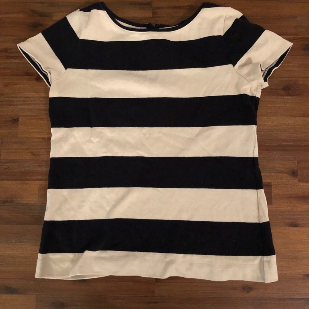 LOFT navy and ivory striped t-shirt - size xs
